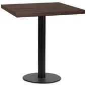 BIG Möbel Bistrotisch 80x80 cm Stahlgestell Rund | Walnuss