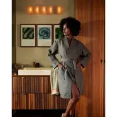 Kayori Bademantel Geisha Wafel Antracite-XL