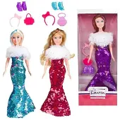 Toi-Toys Teenagerpuppe Gala Pailletten - Modepuppe mit Wendepailletten