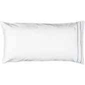 Möve Kissenbezug MÖVE "Noblesse", weiß (weiß, light blau), B:80cm L:40cm, Satin, Obermaterial: 100% Baumwolle, Kissenbezüge, Kissenbezug, mit eleganten Biesen
