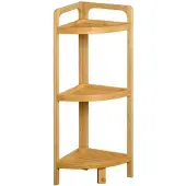 Kesper Eckregal Bambus – 3 Ablagen – platzsparendes Regal für Bad, Küche oder Flur – 23 x 23 cm – Höhe: 70 cm – natur – 19439