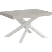 Itamoby Volantis ausziehbarer Kaschmirtisch 140/244x90 cm mit weißen Beinen