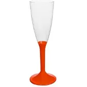 Monouso - Mehrweg Sektglas aus PS Fuß Rot 120ml 2-teilig (20 Stück)