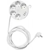 Technaxx TX-259 Kabeltrommel 5x 230V + 3x USB (USB-C) 3680W Mehrfachsteckdose Weiß
