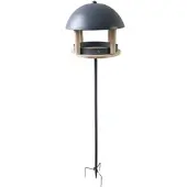 ROYAL GARDINEER XL-Vogelhaus, Metalldach, Erdspieß & Futterfläche aus Holz, Ø 33,5 cm