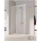 Kermi Liga Schuifdeur rechts 120x200 cm Zilver Hoogglans Helder Glas