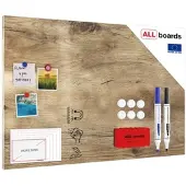 Allboards Magnettafel MetalBoards, Holzoptik, 90 x 60 cm, braun