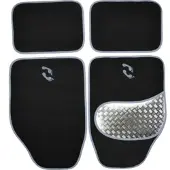 Filmer Autoteppich-Set Alu-Look-Pad 4-teilig, grau umrand