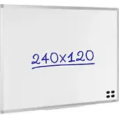Viking Superior Whiteboard Wandmontiert Magnetisch Emaille Einseitig 240 (B) x 120 (H) cm