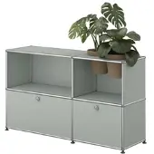 USM United Soft USM Haller Sideboard mit zwei Klapptüren und Pflanzeneinsatz Lichtgrau