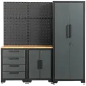 HC Tools Garagenschrank 4 tlg. 195x 47x 193cm schwarz