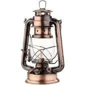 Lunartec Nostalgische Petroleum-Sturmlaterne mit Glaskolben, bronze, 24 cm