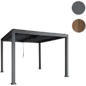 Mendler Pergola HWC-L46, Gartenpavillon Lamellen-Pavillon, 10cm-Aluminium-Gestell, Regenrinne sturmfest, 3x4m anthrazit