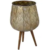 Mega Collections Emir Cauldron Tripot Gold Übertopf D19 H39