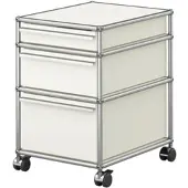 USM United Soft USM Haller Rollcontainer, mit drei Schubladen Reinweiss