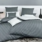 Janine Mako-Satin Bettwäsche modern classic anthrazit Bettbezug einzeln 200x200 cm - grau