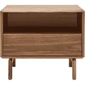 Miliboo Vintage-Nachttisch Walnussfurnier SUVA
