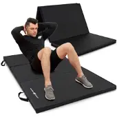Marbo-sport Klappbare Gymnastikmatte mit Klettverschluss 180x90x5cm Schwarz -