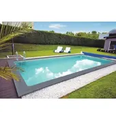 Kwad Styropor Pool Gran Canaria mit Edelstahlleiter Styropor Pool Set Gran Canaria mit Edelstahlleiter 6 x 3 x 1,5 m blau