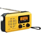 INFACTORY Solar- und Dynamo-Kurbel-Radio, LED-Licht, SOS, Powerbank, LCD-Display