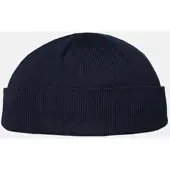 HANSEHELD Strickmütze Seebär Baumwolle Dockermütze kurz flach - Marine blau
