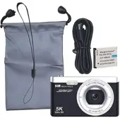 Somikon Digitale Kompaktkamera mit 64 MP, 5K, Autofokus, 16-facher Digitalzoom