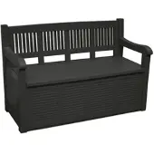 Wellhome - Flurbank-Truhe aus Holz 280l grau 130x60x85cm