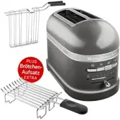 KitchenAid Artisan 2-Scheiben-Toaster 5KMT2204EMS mit Brötchen-Aufsatz 5KTBW
