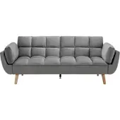 Bessagi Home Schlafsofa Cora Grau Samt