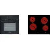 Respekta Backofen Herd Kochfeld Glaskeramik Herdset rahmenlos Timer Pyrolyse