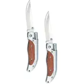 Semptec 2er-Set Taschenmesser mit 8-cm-Klinge und Magnesium-Feuerstab
