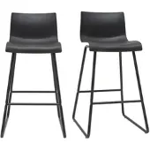 Miliboo Design-Barhocker Schwarz 65cm (2er-Set) ONA