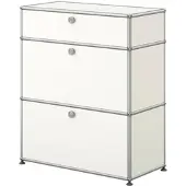 USM United Soft USM Haller Highboard mit zwei Klapptüren, zwei Zwischentablaren Reinweiss