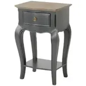 Amadeus Nachttisch 1 Schublade grau Maddy - Rechteck Holz 40x30 cm