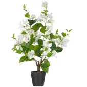 Creativ Green künstliche Pflanze Bougainville im Kunststofftopf mit Erde, 68cm, weiß
