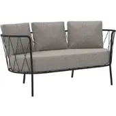 Vermobil Daisy bequemes 2-Sitzer Loungesofa Outdoor schwarz grau-weiß