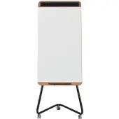 BI-Office Ace Magnetisches Mobiles Whiteboard, 700x1000mm, Lackierte Stahloberfläche, Holz- und Anthrazit-Metallstruktur