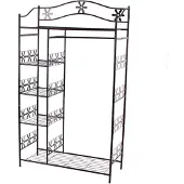 Mendler Metall-Garderobe Genf, Garderobenständer Kleiderschrank Metallregal 172x100x43cm ~ ohne Vorhang