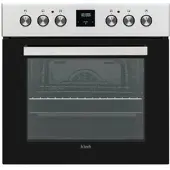 Htech HTH64320 EG8150, Einbau-Herd, 65 l, 8 Heizarten, Digitaldisplay, Edelstahl, A