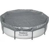 Bestway Winterfeste Premium-Abdeckplane Ø 305 cm, grau, rund