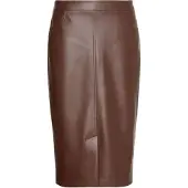 Calvin Klein Faux Leather Midi Skirt Rich Brown Größe: 8 | Lederröcke Outlet | Damen | Braun