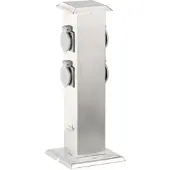 ROYAL GARDINEER 4-fach-Garten-Steckdose mit Edelstahl-Gehäuse, max. 3.500 Watt, IP44