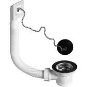 Wirquin Abflussventil für Spüle mit Edelstahlsieb und Überlauf 50 mm –