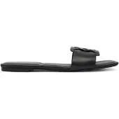 Calvin Klein Pantoletten Square Flat Sandal Emblem HW0HW03128 Schwarz