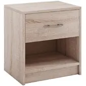 Costway Nachttisch mit Schublade, kleiner Beistelltisch mit offenem Fach, Sofatisch, Nachttisch