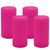 Kopschitz Kerzen 4er Set Adventskranzkerzen Fuchsia Pink Ø 50 x 100 mm
