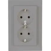 Kopp 929547000 HK07 - Schutzkontakt-Steckdose, 2-fach, Farbe: stahl