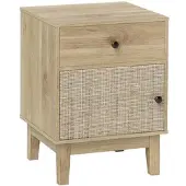 Costway Nachttisch Rattan 40 x 39 x 55 cm Natur