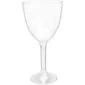 Monouso - Mehrweg Weinglas aus PS Fuß Klar 300ml 2-teilig (20 Stück)
