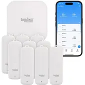 Luminea Home Control 9er-Set Temperatur- & Feuchtigkeitssensoren, WLAN-Gateway, App, IP65